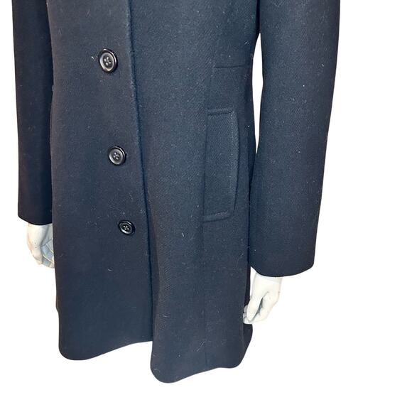 KATE SPADE NEW YORK Wool Coat w/ Faux Fur Collar Black Small - Picture 12 of 16